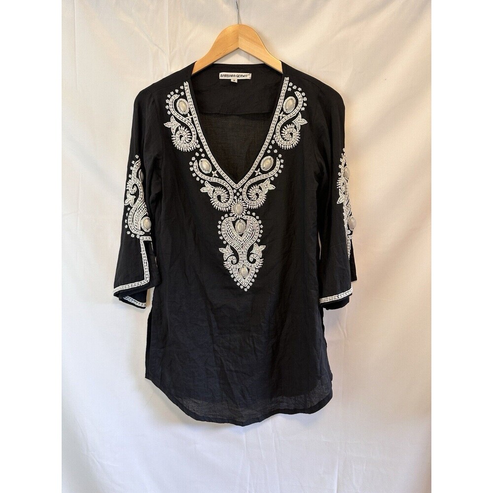 Barbara Gerwit Small Beaded Pullover Tunic Top Bl… - image 8